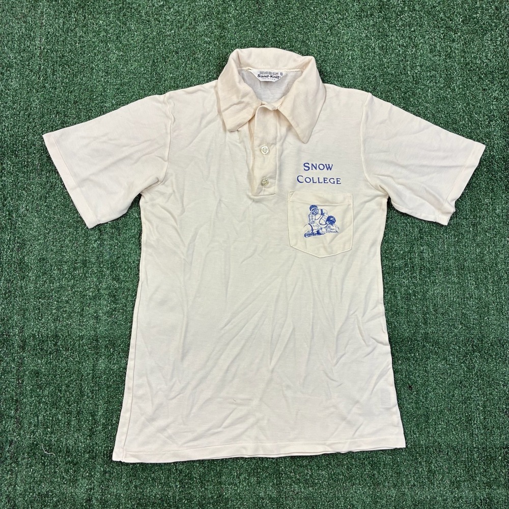 Vintage 70s Sand-Knit Snow College Wrestling Polo Shirt